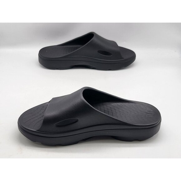Skechers Shoes Mens Size 8 Black Foam Slide Sandals Comfort Slip On Rubber Pool - Picture 3 of 8